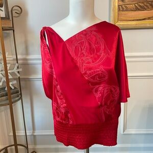 Akademiks Red Asymmetrical Women's Blouse